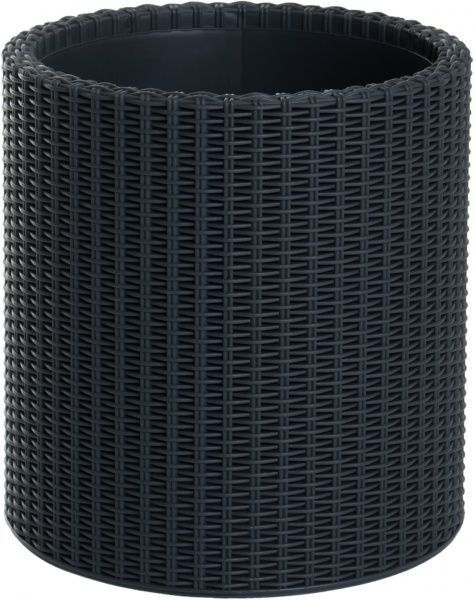 Горшок пластиковый Keter Cylinder Planter M круглый 18л антрацит 