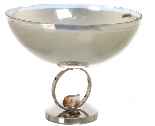 Фруктовница PANACHE Linear Stone 30 см серо-коричневый/никель 