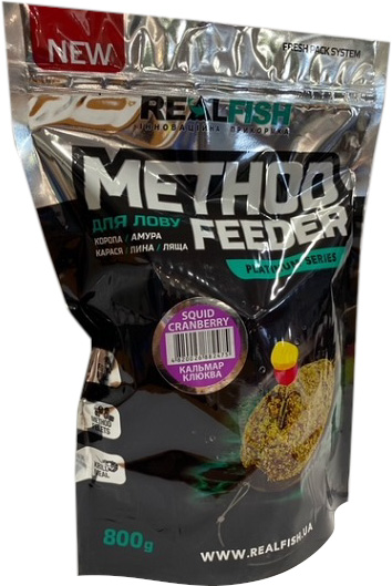 Приманки для ловли рыбы RealFish 800 г кальмар/ клюква SQUID CRANBERRY-КАЛЬМАР
