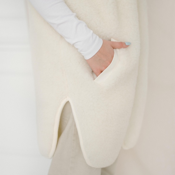 Жилет Flokati Pearl р. M/L екрю