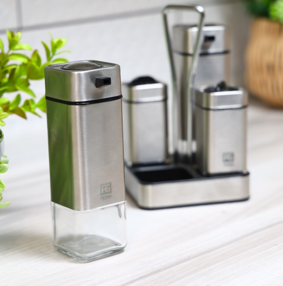 Набор для специй Flamberg Premium на подставке Essential 100 и 220 мл