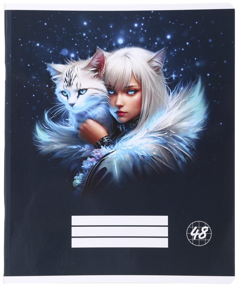 Тетрадь школьная Cat girl_25 48 листов в клеточку Nota Bene