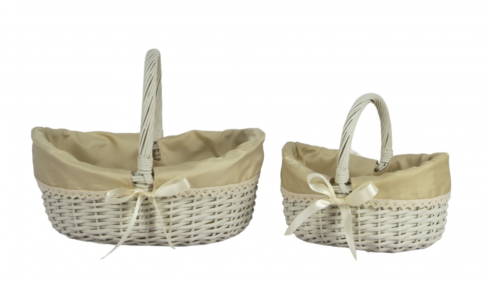 Кошик плетений з текстилем 36х28х12/16/28 см Basket25-9-1