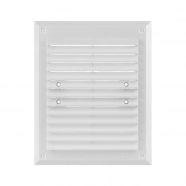 Гратка для вентиляції MiniMax з сіткою проти комах 218 х 178 мм (1101) пластик білий 