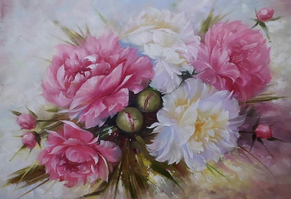 Репродукція Букет півоній 35x50 см Арт Фемелі 