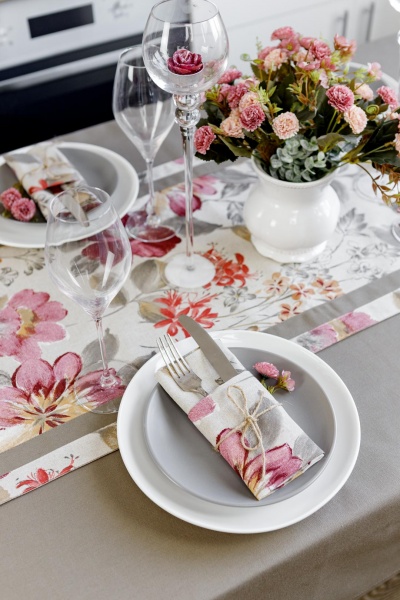 Дорожка (раннер) Цветок бордо 40x140 см La Nuit 