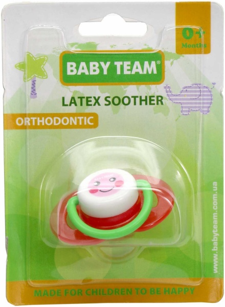 Пустышка Baby Team латексная ортодонтическая 3200
