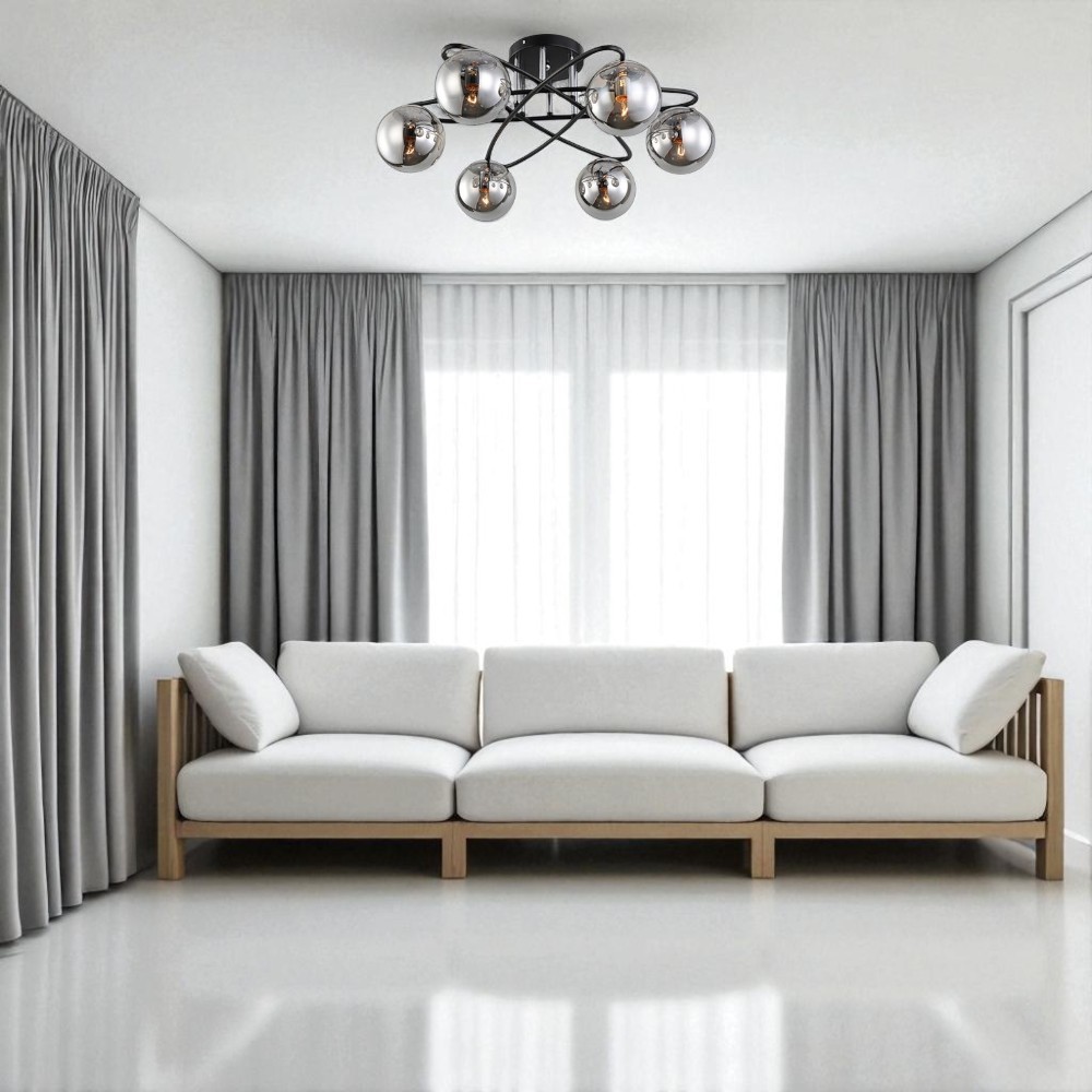 Люстра потолочная Blitz Elysium 6x60 Вт Е27 черный хром 4118-46