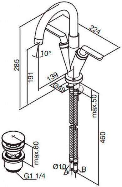 Смеситель для умывальника Damixa Venus 168570064