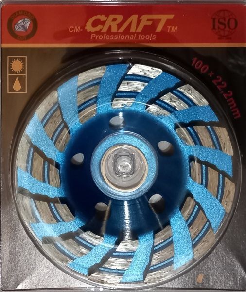 Фреза Craft алмазна шліфувальна Турбо 100x22,2x5 мм 283-910