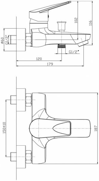 Смеситель для ванны Mixxen Нивель NNH1022