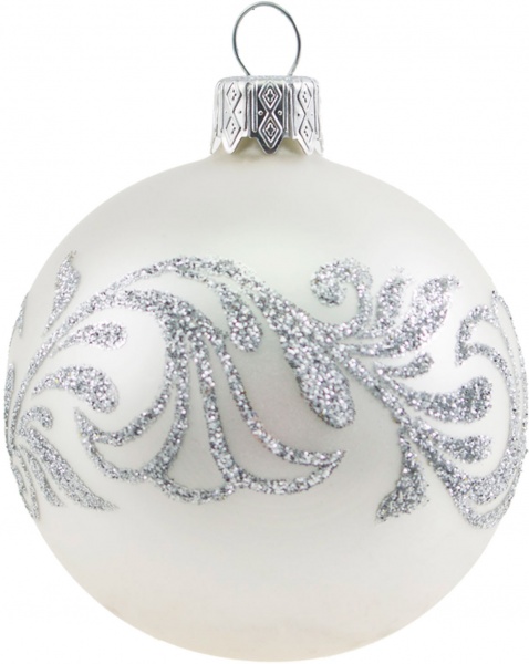 Шар новогодний d 60 мм белый 3042 Н