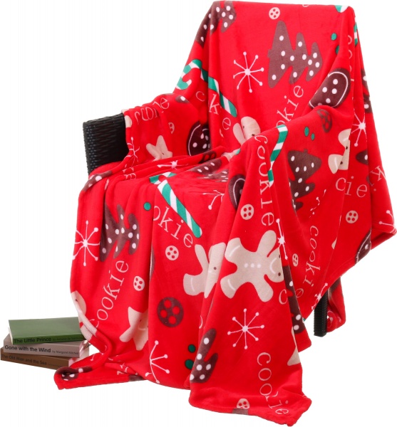 Плед мікрофібра Frannel New year red 160x200 см червоний La Nuit 