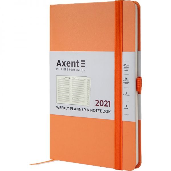 Щотижневик 2021 Partner Strong А5- персиковий Axent 46560