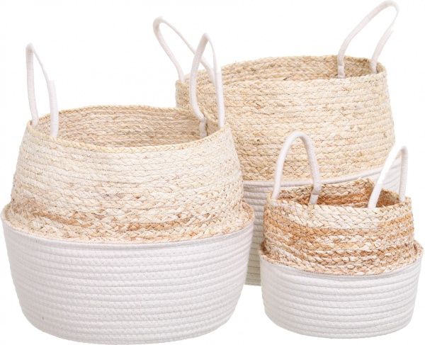 Корзинка плетеная большой 40х32 см белый