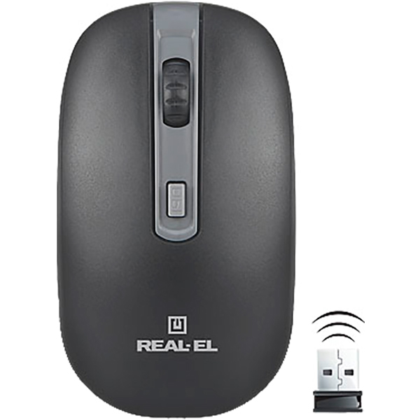 Миша REAL-EL RM-303 Wireless black/grey 