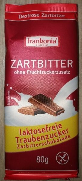 Шоколад Frankonia Zartbitter Черный без лактозы с декстрозой 80 г