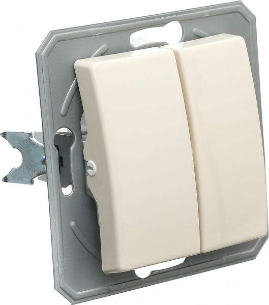 Вимикач двоклавішний TEM Ekonomik без підсвітки 10 А 250В слонова кістка SE50IWXO-U