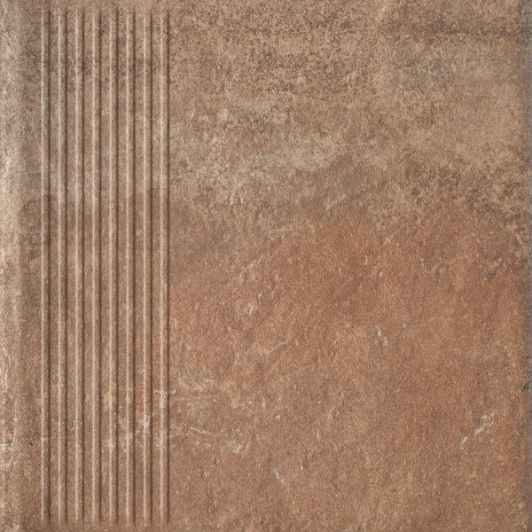 Клинкерная плитка Fondi rosso stopnica prosta 30x30 Ceramika Paradyz