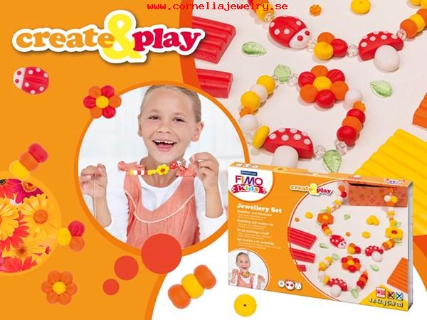 Набор пластики Fimo для создания украшений Цветы 4 цвета 42 г 