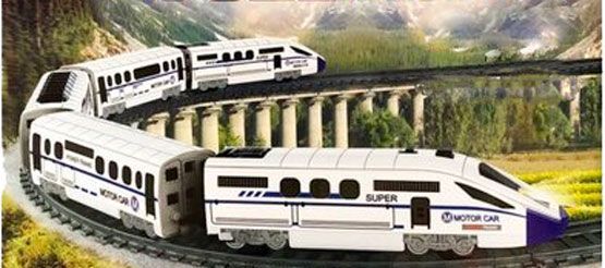 Игровой набор Numo Toys железнодорожный путь с поездом и вагонами 1904B186 1904B186