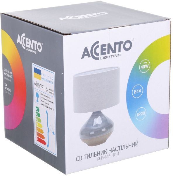 Настільна лампа Accento lighting 1x40 Вт E14 білий із блакитним ALT-T-F4563BC1 