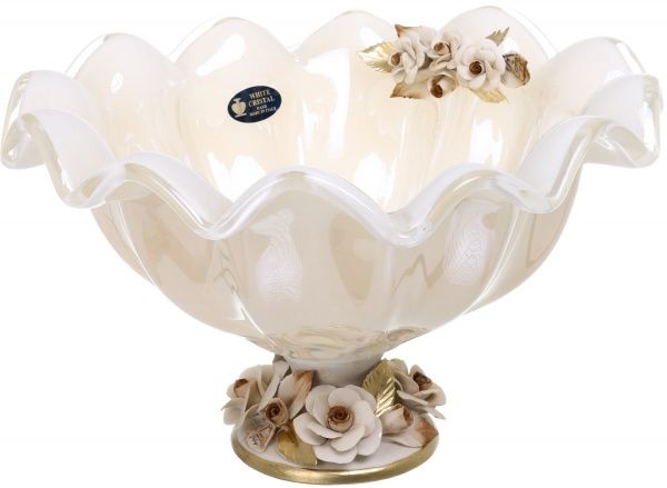 Фруктовниця Desy Ivory/Grey 39x39x23 см CN3801/AVR/CGY White cristal