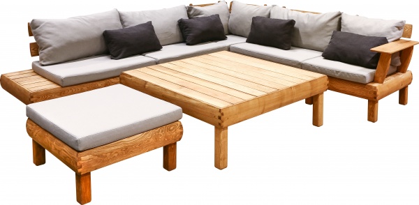 Комплект мебели угловой Уют дерево натуральное/серый 