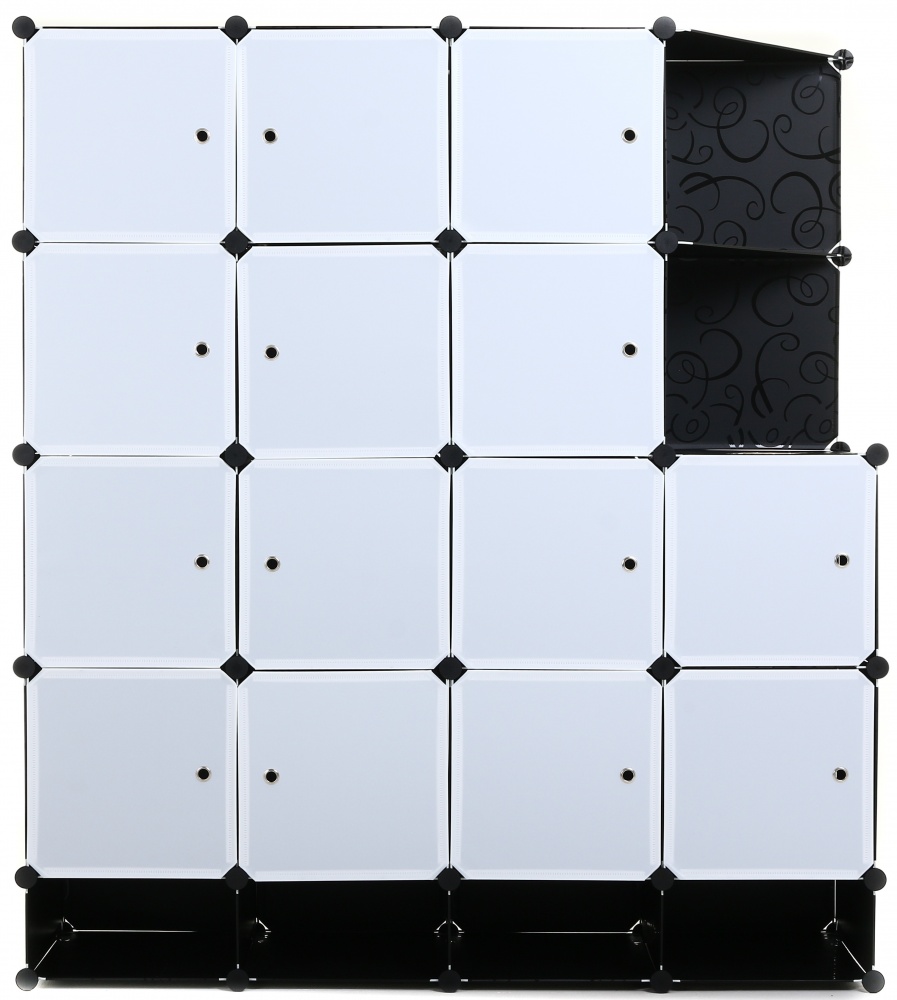 Шафа складна пластикова сubes storage 1460х1675х470 мм чорний з білим
