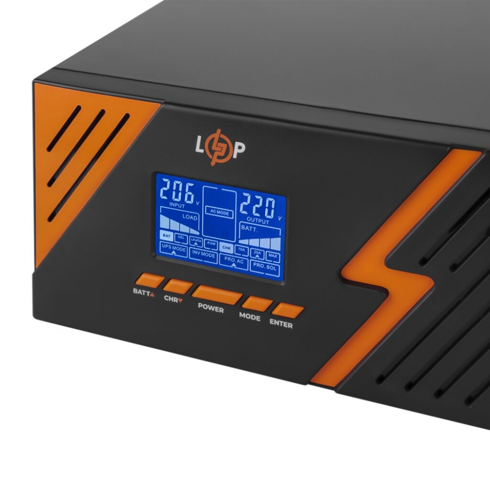 Источник бесперебойного питания LogicPower с правильной синусоидой 12V LPM-PSW-1500VA (1050Вт) Black 22754