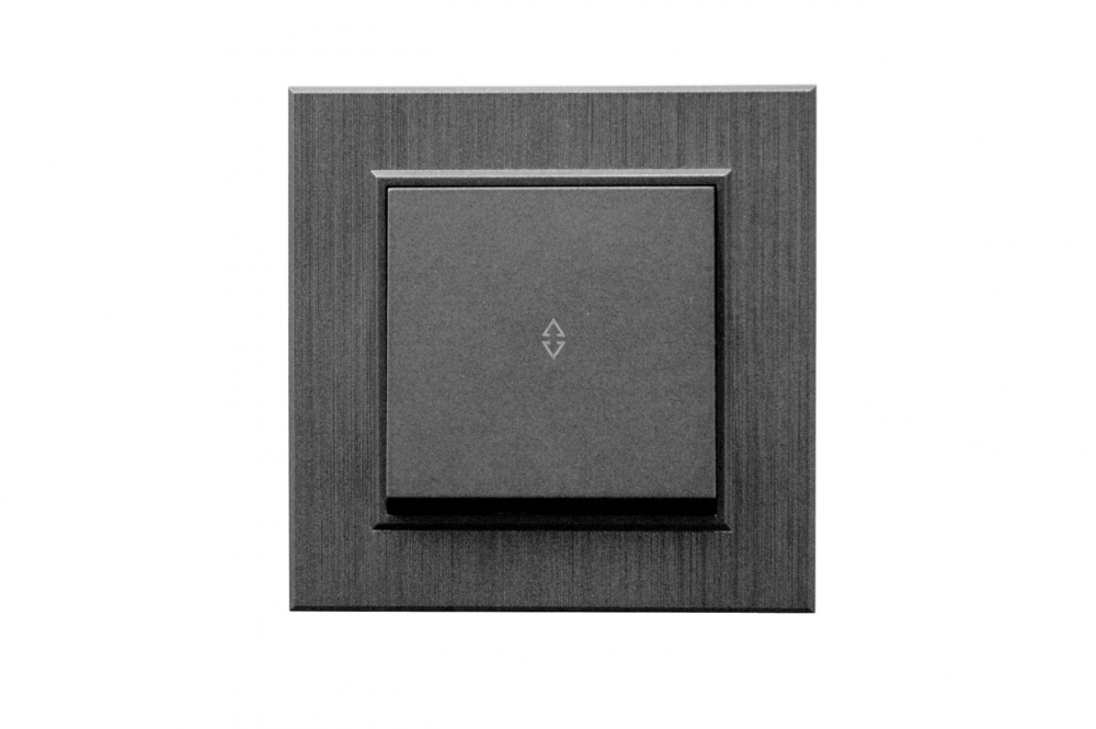 Механизм выключателя проходной одноклавишный Makel Karea без подсветки дымчатый 57050005