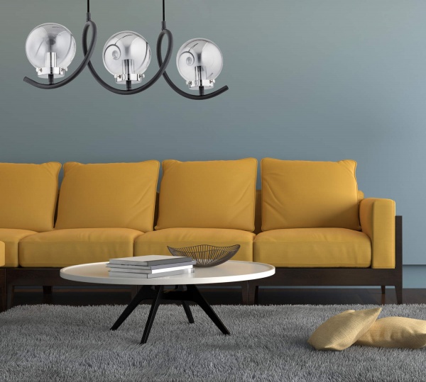 Люстра підвісна ALFA Polo Gotta 3x40 Вт E14 хром/чорний 61030 