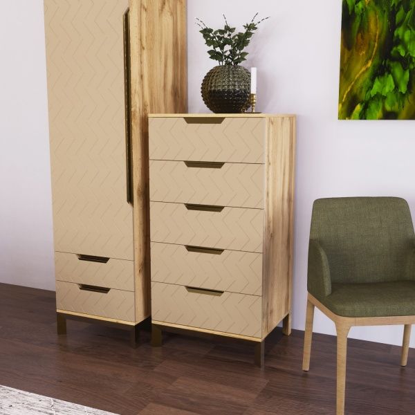 Комод Art in Head Swan 1200 5ш дуб вотан /каталонський жовтий 