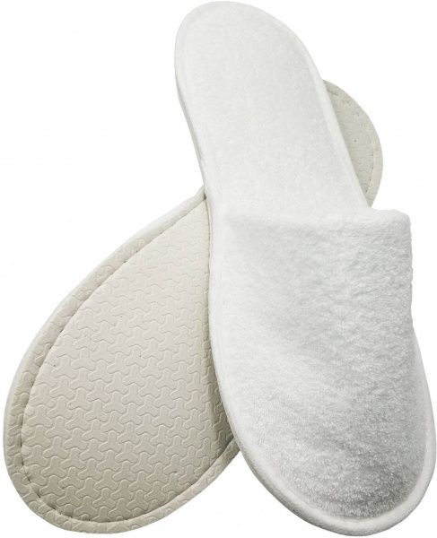 Капці одноразові махрові ЕВА комбіновані для готелів з закритим носком білий HSG