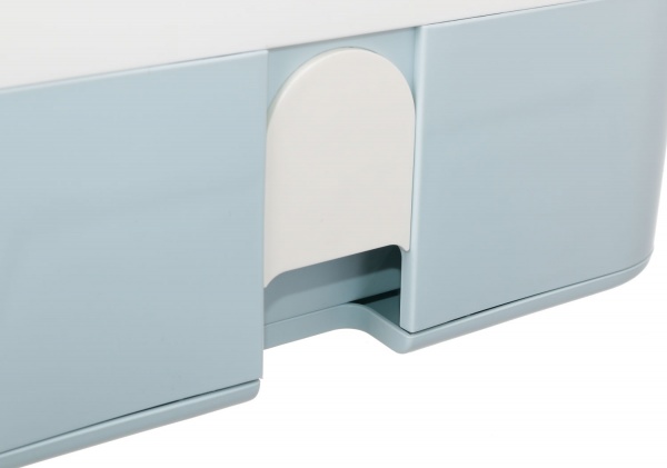 Органайзер для косметики многоуровневый с ящиками 32х20х25 см бело-голубой 