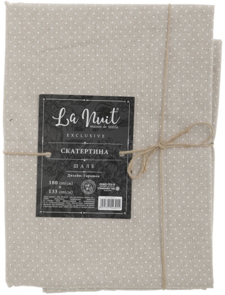 Скатертина Шале горошок 133x180 см бежевий La Nuit 
