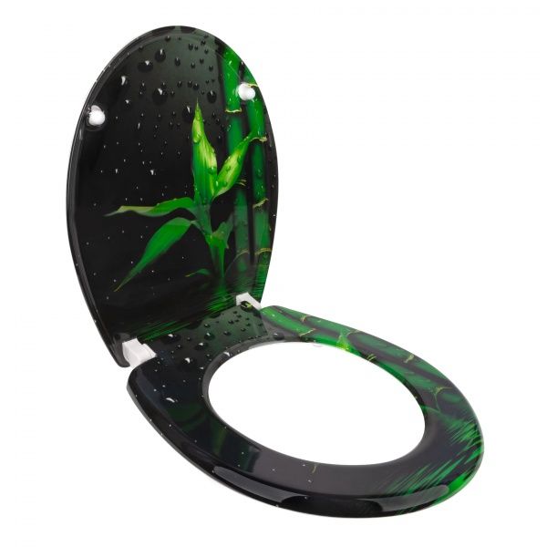 Сиденье для унитаза Rapal Bamboo Soft Close 164S 3D-дизайн дюропласт