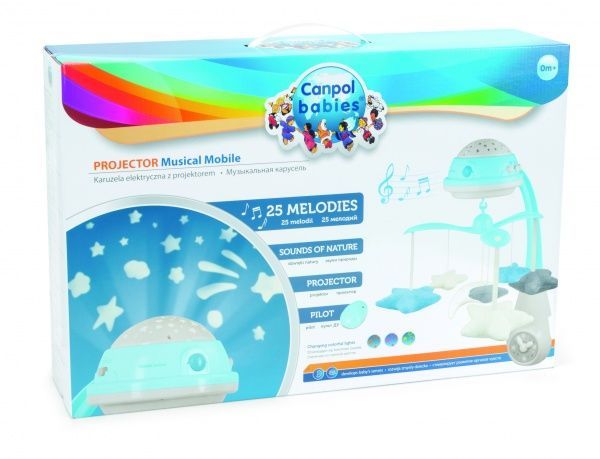 Мобіль Canpol Babies музичний із проектором «Місяць і зірки» блакитний