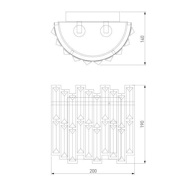 Бра Strotskis Zolletta 2x60 Вт E14 золото/прозрачный 313/2 (золото) 