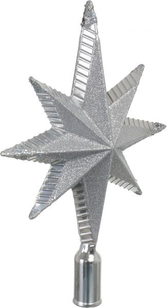 Верхушка для елки Рождественская звезда 28х17 см комбинированная серебряный 