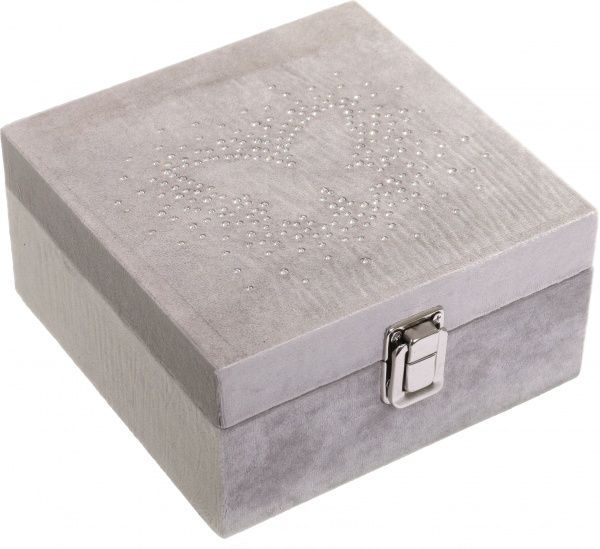 Сундучок Бабочка серый 16x16x8 см