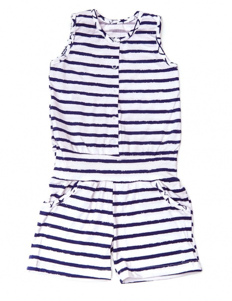 Сарафан-комбінезон Маленькие люди Смужка р.128 білий із малюнком 