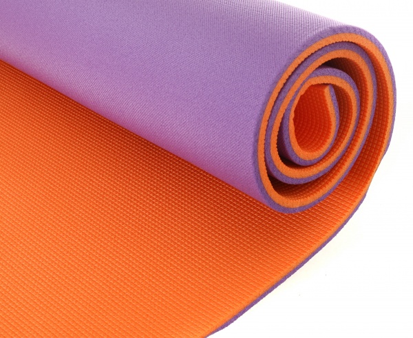 Килимок для йоги та фітнесу Lanor 1800х600х12 мм Карпати фіолетово-помаранчевий