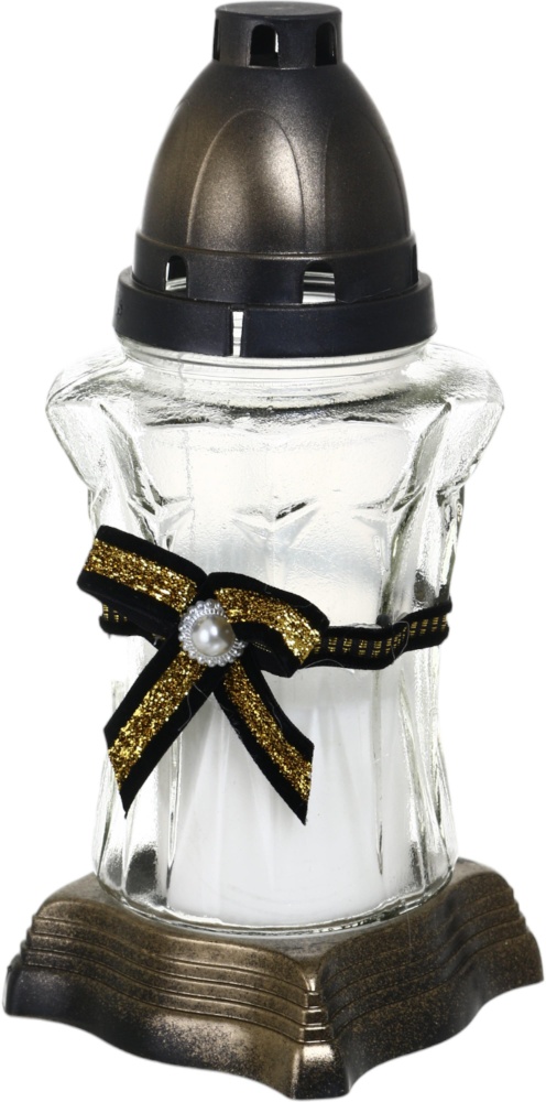 Свічник Лампадка скляна з кришкою 25х10 см