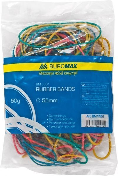 Резинки для денег Buromax цветные, 50 г 