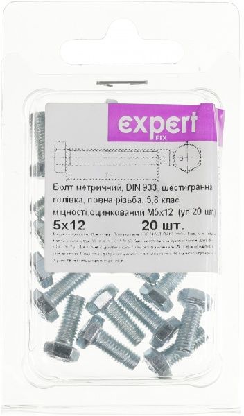 Болт метрический DIN933 5x12 мм 20 шт Expert Fix