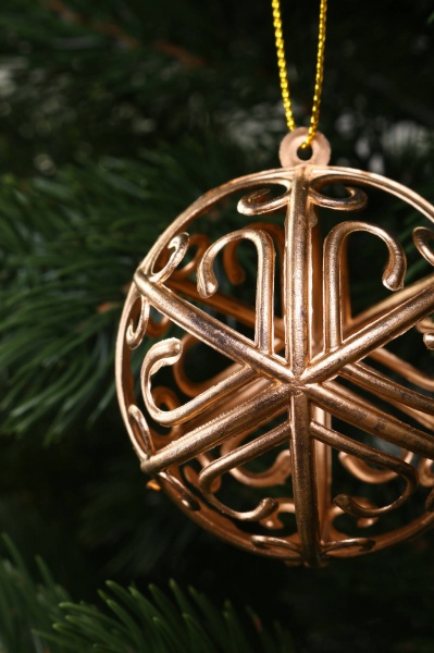 Декоративная подвеска Шар 6x6 см золотой NY21042