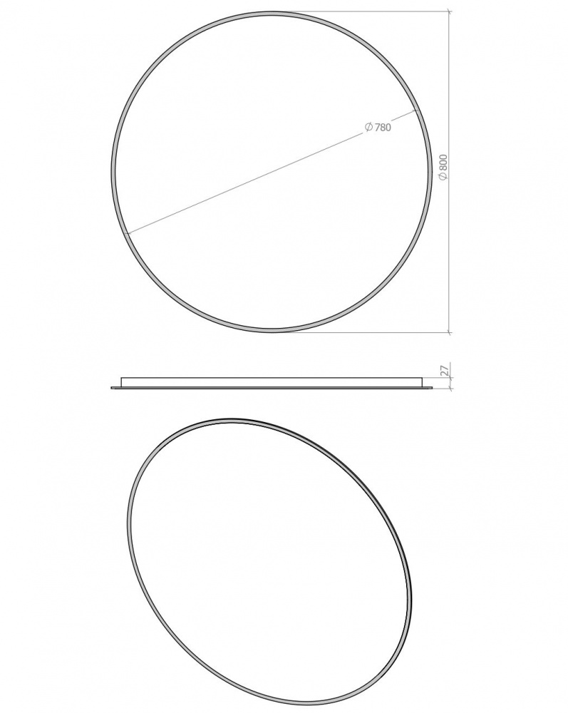 Зеркало со встроенной подсветкой Делла R-line D-80