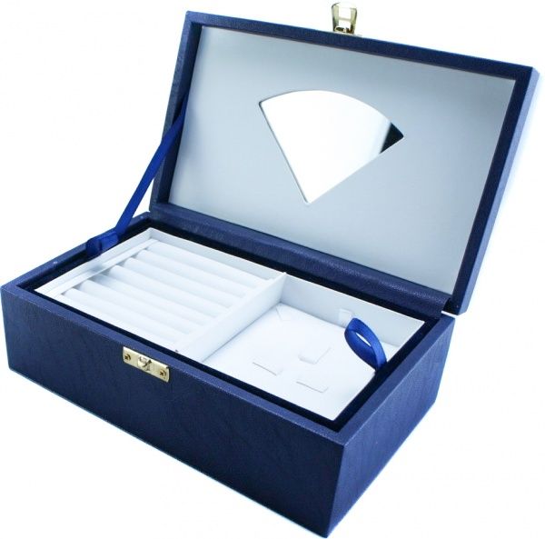 Скринька для прикрас дворівнева Апата синій/білий 220x136x75