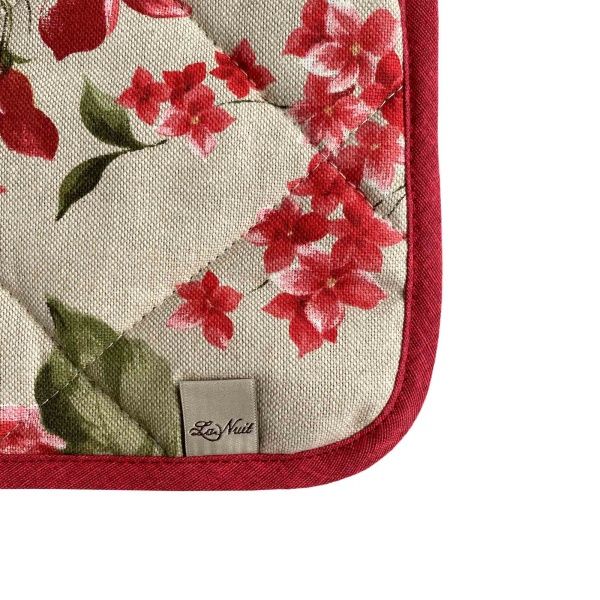 Прихватка РОУЗ Квіти великі 20x20 см червоний із білим La Nuit 